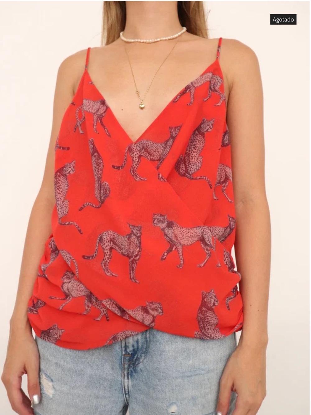 NWT Marciano‎ tiger print wrap blouse size XS